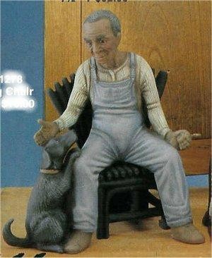Blk Old Man w/Dog 7.5"T Chair/sold sep.