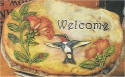 Welcome Hummingbirds Slab 10"