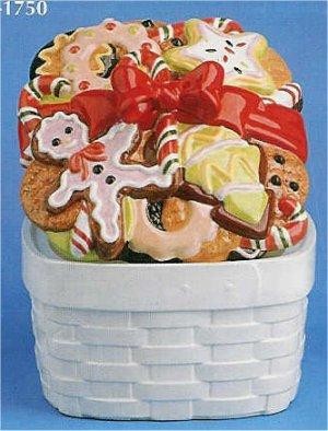 Christmas Cookie Canister 6"t