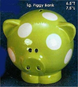 Clay Magic Piggy Bank 6.5"T