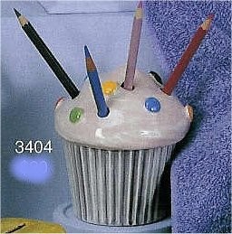 Cupcake Pencilholder 4.25"T pencils/ncld.