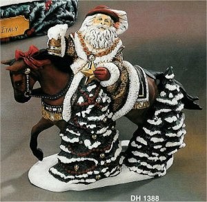 German Santa on Trakehner Horse 11"L
