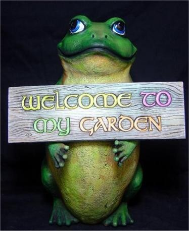 Welcome to My Garden Frog & Sign17"t