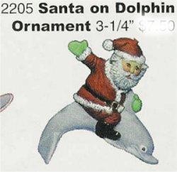 Santa/Dolphin Orn. 3.25"
