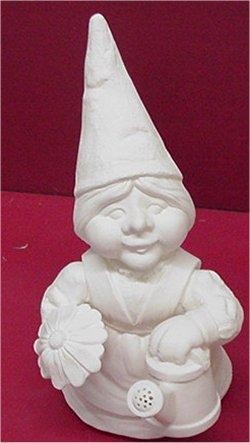 Gnome Lady w/Flower & Watercan 13"