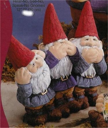 Gnomes Hear, See, & Speak No 12"W