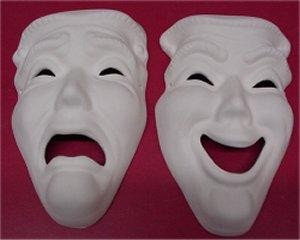 Comedy Tragedy Masks 8x5" Set