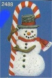 Snowman w/Candycane Orn. 3"t