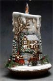 Lg. Candle House Scene 17"t lite kit not/included