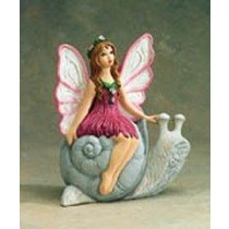 Fairy Riding Snail 9"H