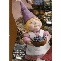 Gnome Lady w/Bowl/ fruit not includ 13"T