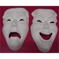 Comedy Tragedy Masks 8x5" Set