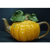Pumpkin Teapot 6.5"T