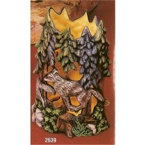 Timber Wolf Vase Cut Out 8.5"t