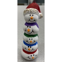 Snowmen Head Stack Ornament 5”Tx1.75
