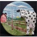 Barn & Cow Plaque w/therm.11"